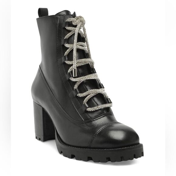 SCHUTZ Women's Kaile Lace Up Lug High Heel Boots- worn 2x comes w/shoe bag - Picture 1 of 6